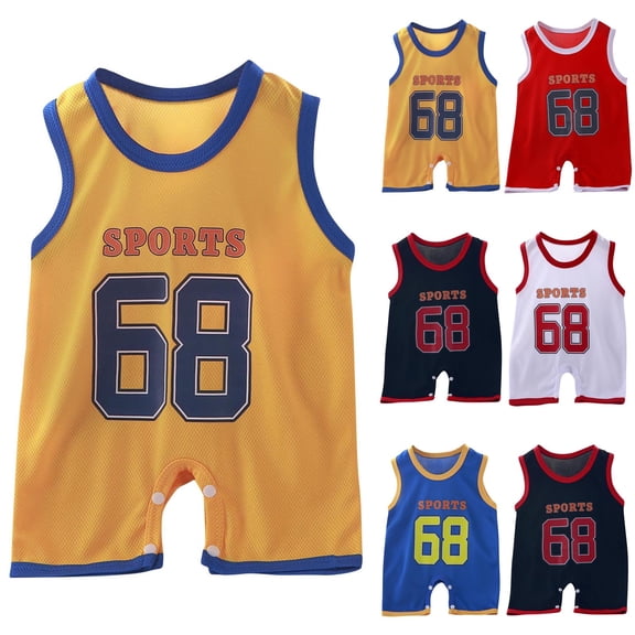 Toddler One Piece Romper Crew Neck Sleeveless Print Tank Top Jumpsuit Casual Stylish Lightweight Onesies (16-20 Months, Yellow)