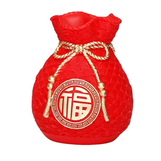 Florero de resina moderno Sunnimix Adorno Bolsa decorativo rojo