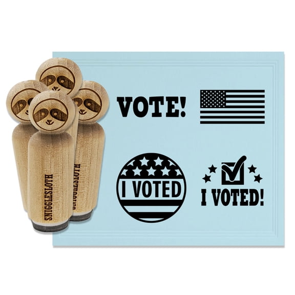 I Voted Election Patriotic USA Flag Rubber Stamp Set for Scrapbooking Crafting Stamping - Mini 1/2 Inch
