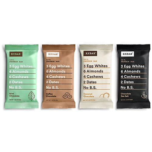 RXBAR Whole Food Protein Bar, Chocolate Variety Pack, 4 Flavors (12 Bars)