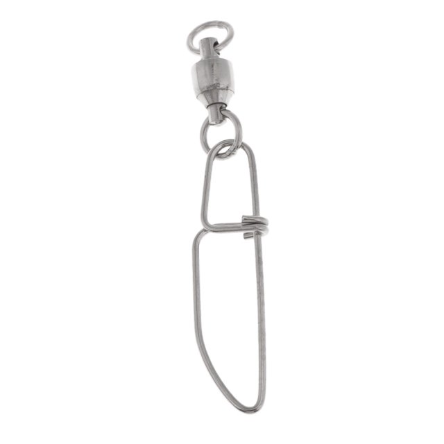 Eslabón giratorio resistente del Rodamiento Sunnimix Eslabón giratorio del cojinete de la bola de pesca hierro galvanizado plata S 9.4 cm 1.5 cm L 9.7 cm 2.1 cm