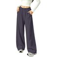 thumbnail image 6 of HIPYLO Teen Oversized Wide Leg Pants with High Waistband Tween Sweatpants for Girls in Flowy Fabric Girls Pants, 6 of 6