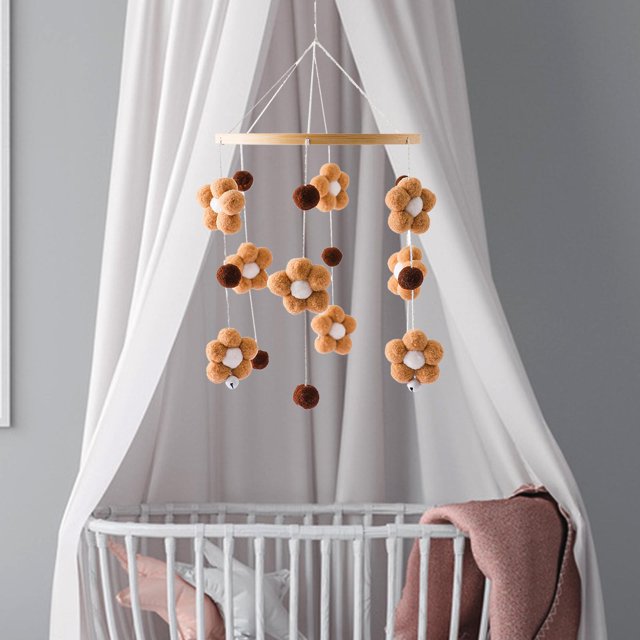 Juguetes colgantes para cuna, juguetes de peluche giratorios, accesorios de fotografía, móviles de guardería para cuna Marrón perfke Juguetes para colgar en la cuna