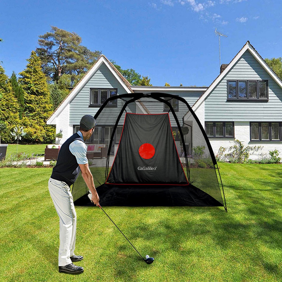 Buy Galileo Golf Hitting Nets for Backyard with Target Carry Bag Black