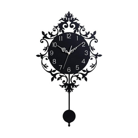 Wall Hanging Clock Round Wall Clock with Pendulum Ornament Acrylic Smooth Surface for Modern Nursery Kids Room