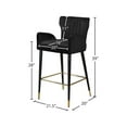 thumbnail image 3 of Meridian Furniture Luxe 28"H Velvet Counter Stool in Black (Set of 2), 3 of 5