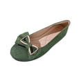thumbnail image 2 of Ladies 2026 Summer Flat Shoes Solid Color Vintage Bow Low Cut Soft Sole Slip On Lightweight Cushioned Orthopedic Arch Support Wide Toe Box Comfort Walking Daily Footwear Green 39, 2 of 9