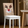 thumbnail image 2 of TSOVTHRID Cartoon Reindeer Print Chair Back Slipcovers Stretch Polyester Fabric Dining Room Chair Cover Soft Chairs Back Protector Cover for Kitchen Hotel Party Christmas Decor, Set of 6, 2 of 7
