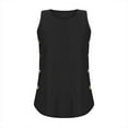 thumbnail image 4 of AKOEE Rayon Tank Tops for Women with Side Buttons Scoop Neck Sleeveless Summer Casual Solid Crop Tees Loose Fit (X-Large, Black), 4 of 6