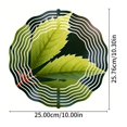 thumbnail image 4 of Vibrant Metal Hanging Wind Spinner with Concentric White Lines & Green Leaf Design Perfect for Yard & Garden Decor, 4 of 6