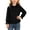 Black-03, variant on Girls' Long Sleeve Blouse, White Peter Pan Collar Top with Ruffle Front and Puff Sleeves