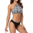 thumbnail image 3 of Asoul Animal Printed Halter High Neck Bikini Sets For Women Cross Back Swimsuit, 3 of 6
