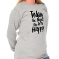 thumbnail image 4 of Perfect Day Happy Inspiring Happiness Women's Long Sleeve T Shirt Brisco Brands S, 4 of 6