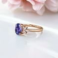 thumbnail image 5 of SHREENATHJEWELRY 8x6MM / 1.5CT Oval Shape Tanzanite Engagement Ring CZ Diamond Cluster Wedding Jewelry Rose Gold Plated Promise Ring Personalized Gift For Her, 5 of 5