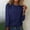 Blue, variant on Royisotas Long Sleeve Womens Plus Tops Casual Winter Pink Plain Plus Size for Women Shirts Loose Fit Crew Neck Tshirt