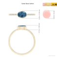 thumbnail image 5 of ANGARA Natural East-West Bezel-Set Oval London Blue Topaz and Diamond Ring in 14K Yellow Gold for Women (Size-6x4mm) | November Birthstone Jewelry for Women | London Blue Topaz Ring (Ring Size - 4), 5 of 10