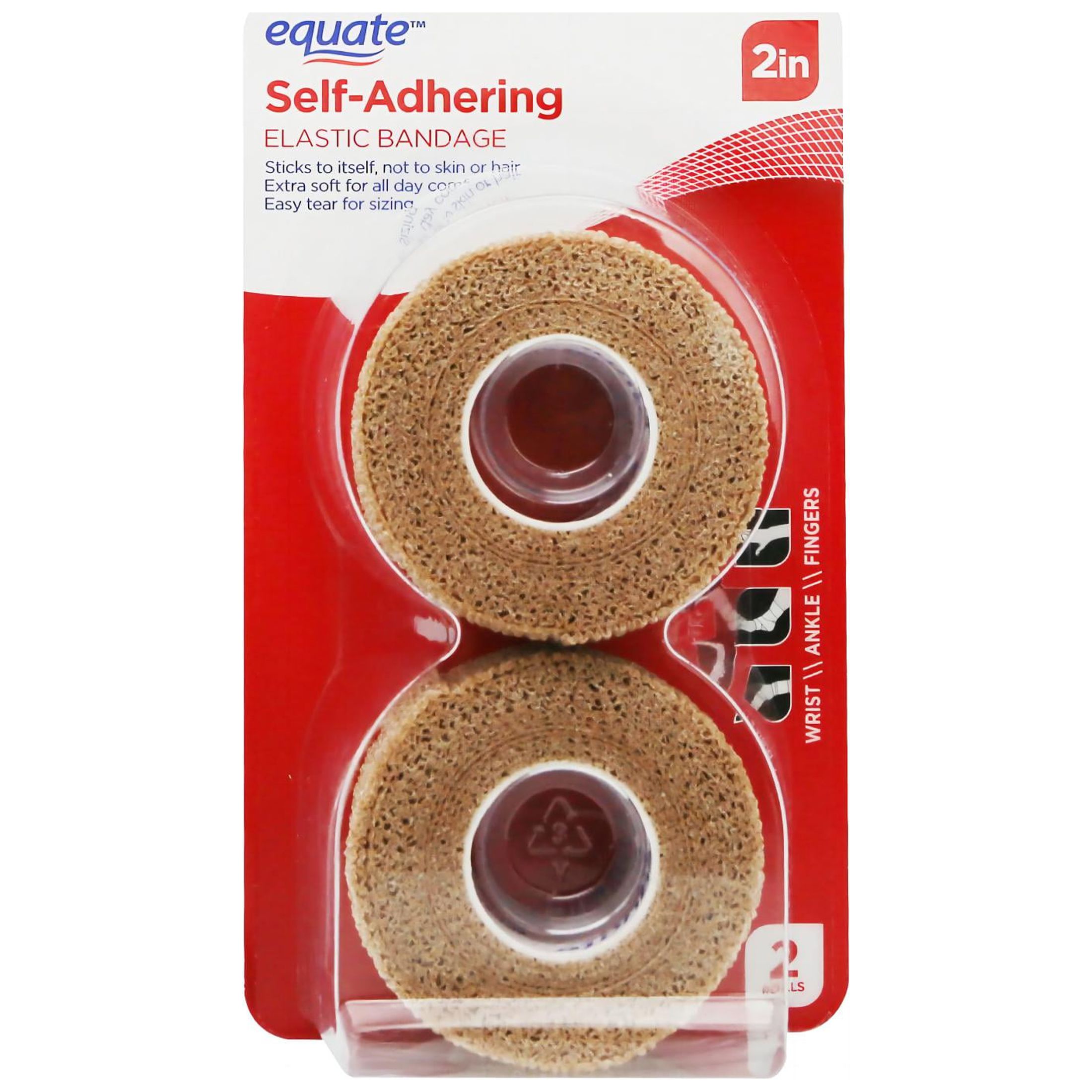 Equate Self-Adhering Elastic Bandage, 2 Inch, 2 Rolls photo 2