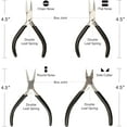 thumbnail image 3 of The Beadsmith Slim Line Pliers Set – Extra Fine Tips – 4.5 Inches, 4-Pieces: Round Nose, Chain Nose, Flat Nose & Semi-flush Side Cutter – Leatherette Carrying Case Included – Tools for Jewelry Making, 3 of 7