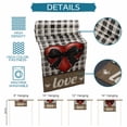 thumbnail image 6 of Bow on Red Heart Table Runner 120 Inches, Valentine's Day Love Black Beige Plaid Linen Bed Runner Dresser Scarves Tabletop for Indoor Outdoor Parties/Ceremony/Banquet, 13"x 120", 6 of 8
