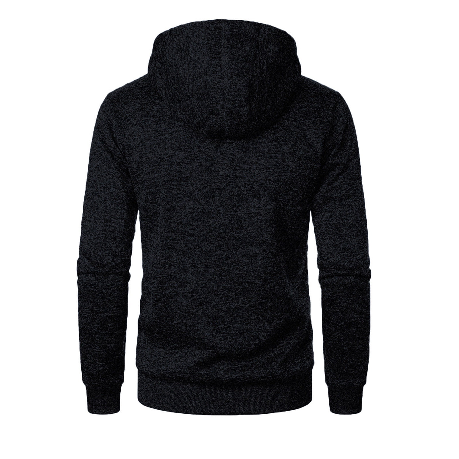 CFLVAEK Zip Up Hoodies for Men Big and Tall Long Sleeve Hooded Sweatshirts with Zipper Pockets Solid Color Drawstring Hoodie Black L