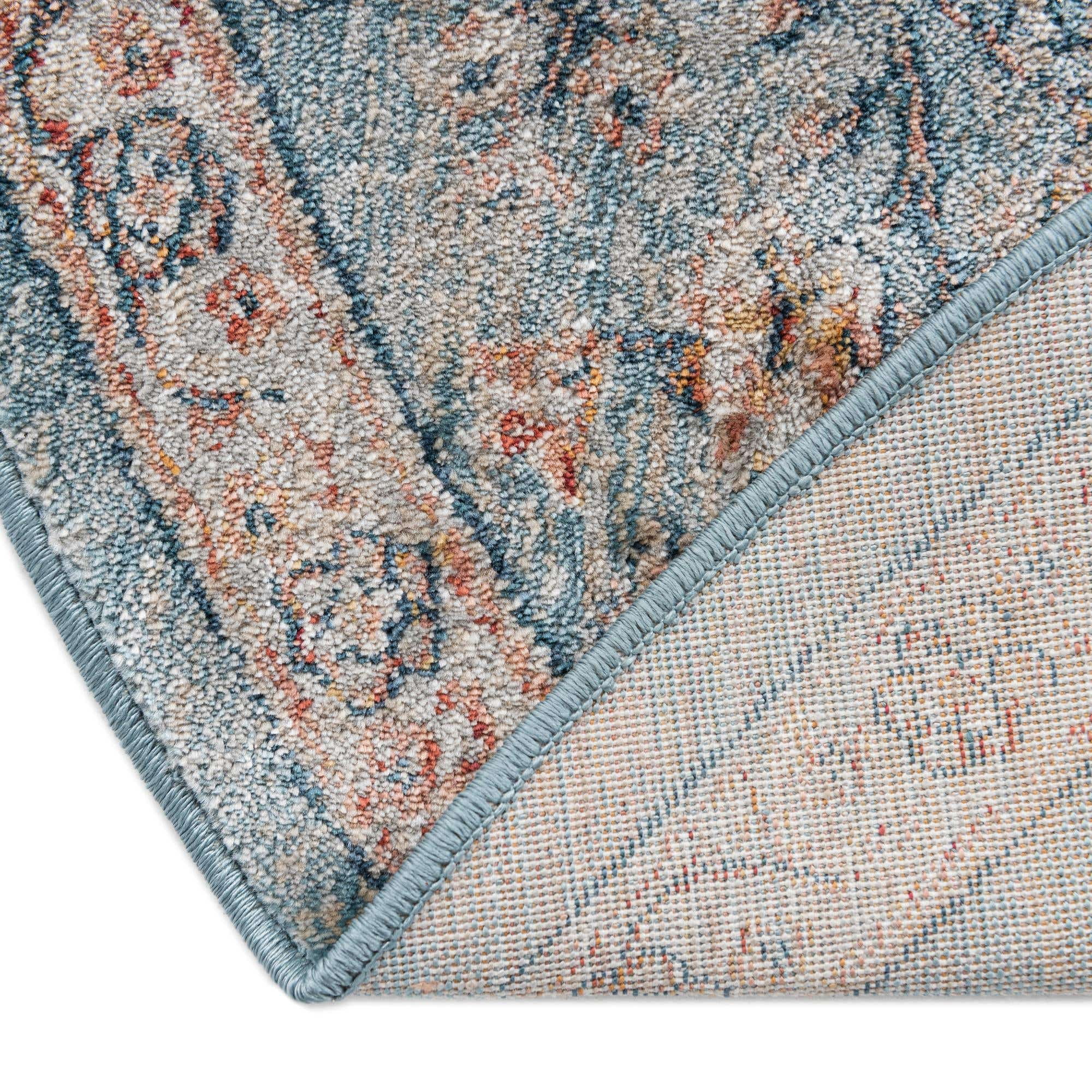Rugs.com Newport Collection Rug – 5' 3 x 8' Oval Blue Medium Rug Perfect For Living Rooms, Large Dining Rooms, Open Floorplans