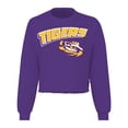 thumbnail image 2 of Women's Spirit Jersey Purple LSU Tigers Slouchy Cropped Long Sleeve T-Shirt, 2 of 3