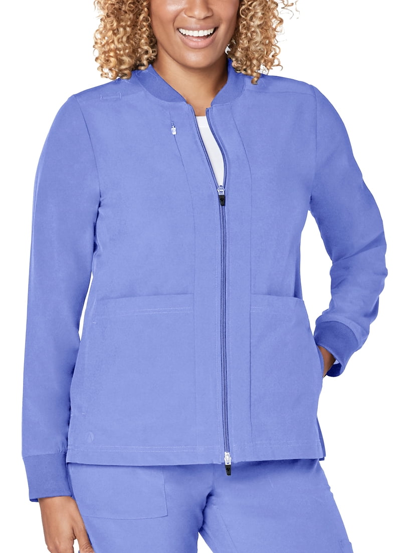 Adar Addition Scrubs For Women Classic Bomber Scrub Jacket