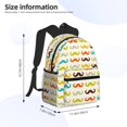thumbnail image 4 of Haiem Colorful Mustache Lightweight Backpack for School, Classic Basic Water Resistant Casual Daypack for Travel with Bottle Side Pockets, 4 of 8