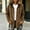 Brown women's corduroy shacket a1, variant on Women's Corduroy Shacket Jacket Fall Winter Long Sleeve Button Down Collared Hooded Casual Loose Coat Outerwear for Women, Brown 2XL