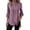Purple, variant on Mandarin Stand Collar Full Button Up Roll Tab Sleeve Chest Pocket Asymmetric High Low Hem Crinkle Cotton Linen Shirt for Women Spring Summer Casual Office Wear