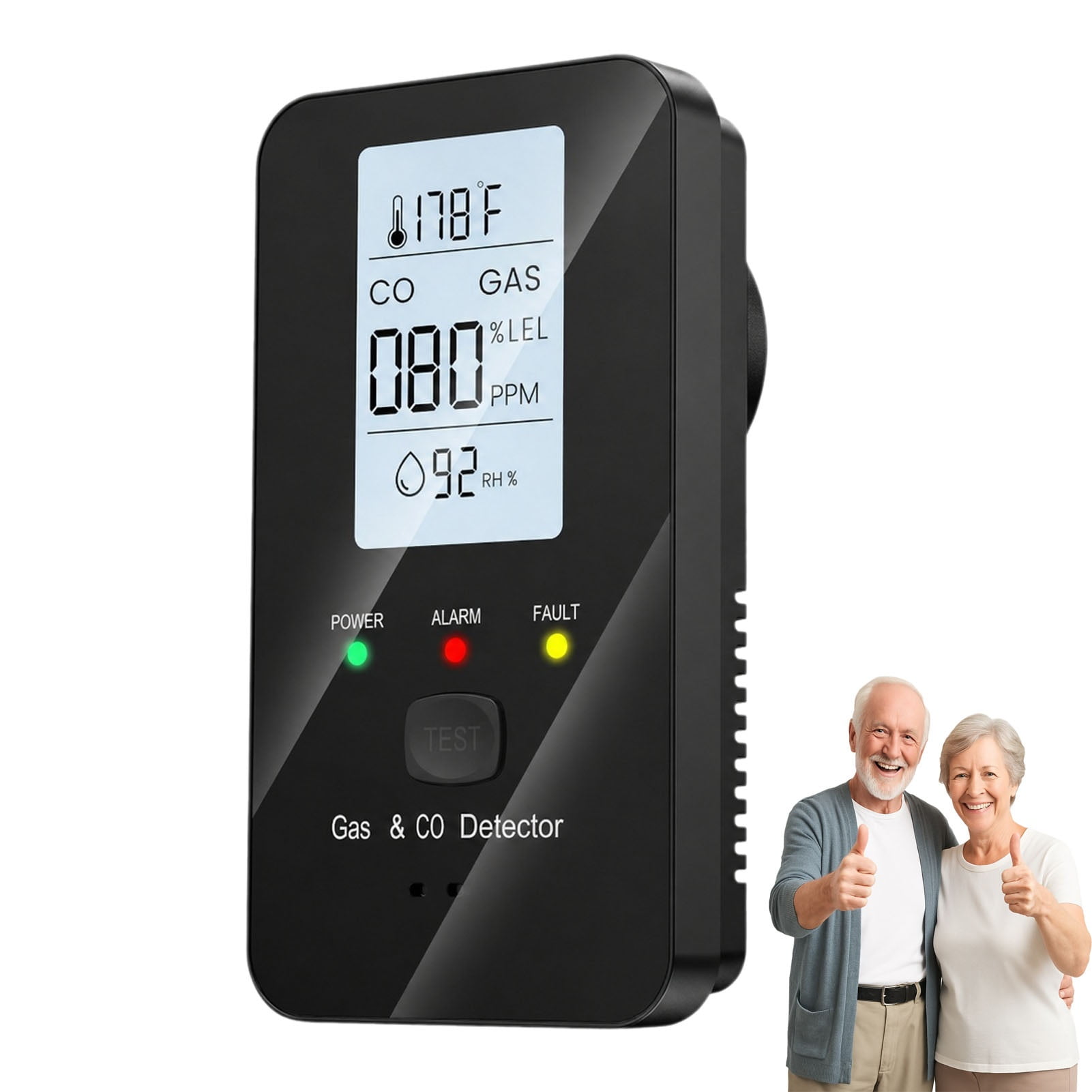 Dewlora 4-in-1 Co Detector, Dewlora Co Detector, 3-in-1 Gas Monitoring with a Visual Status Display, Ergonomic Design with Built-In Physical Audio Alert Component, Suitable for Indoor Use