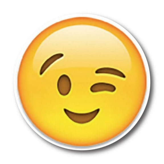 Magnet Me Up Wink Emoticon Magnet Decal, 5 Inch Round, Cute Decorative Self-Expression Magnet