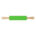 thumbnail image 1 of Rodillo de silicona extendido, mango de madera maciza, superficie antiadherente, herramientas para hornear, color verde, 1 of 5