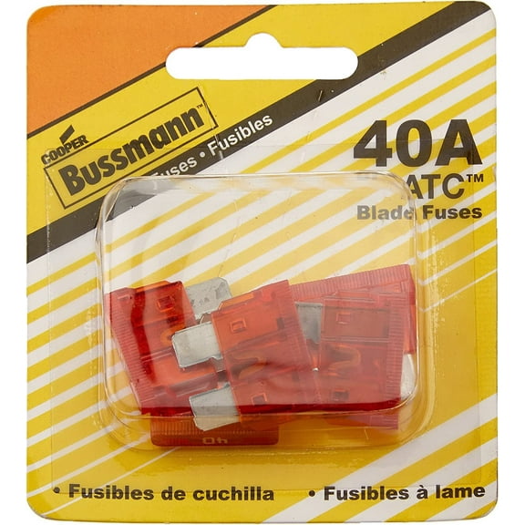 Bussmann, 1.016 × 9.144 × 4.572 cm 40A, 32V ATC Automotive Electrical Fuse 5 Piece