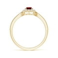 thumbnail image 2 of ANGARA Natural Vintage Inspired Ruby Milgrain Ring with Diamond Halo in 14K Yellow Gold for Women (Size-4mm) | July Birthstone, Birthday, Anniversary, Jewelry Gift for Women | Natural Ruby Ring, 2 of 10
