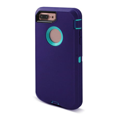 Phone TPU 360 Degree Rotary Belt Clip Phone Case Dark Purple for iPhone 7 (Best Chip For 6.7 Powerstroke)