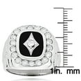 thumbnail image 3 of 14K Gold Black Natural Onyx and Real 1.5 Ctw Diamond Mens Ring (White Gold Size 10.5), 3 of 3