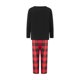 thumbnail image 4 of Pijamas navideños familiares a juego: camisa de manga larga con estampado de árbol de Navidad y pantalón a cuadros elástico para estar en casa., 4 of 10
