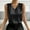 Black, variant on Sakmal V Neck Tank Tops for Women Slim Fitted Satin Shirts Beige Solid Summer Tank Tops for Women L