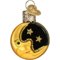 Old World Christmas Mini Moon - One Mini Ornament 1.5 Inch, Glass - Gumdrops Collection Stars 86252