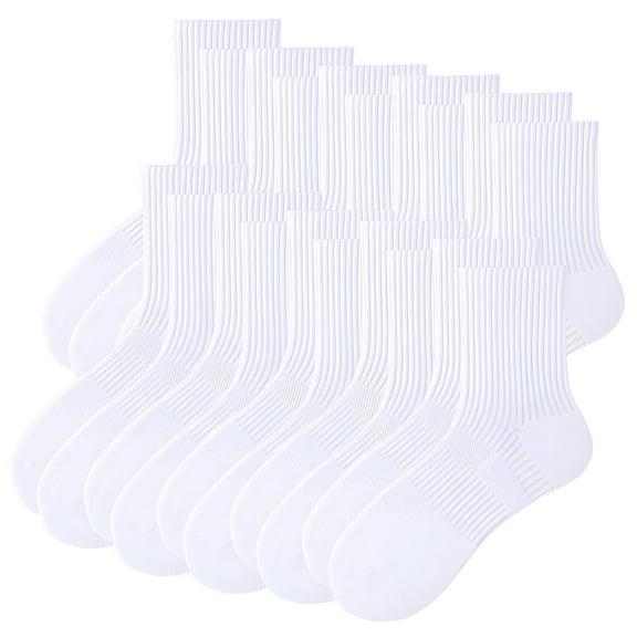 TELOLY 10Pairs Mens Ankle Socks9-13Mens Ankle Socks Size 9-11 Men's Socks ,White