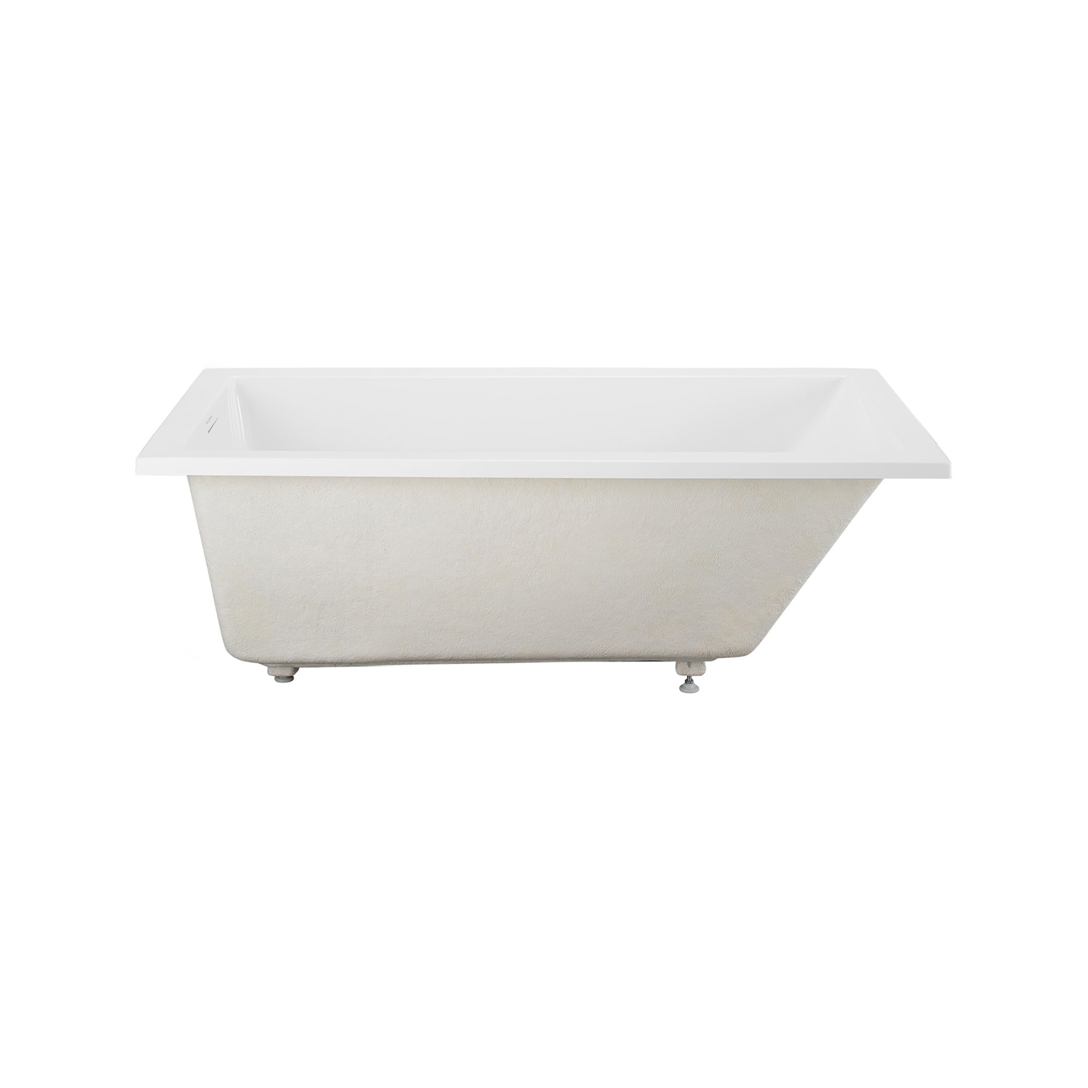 Voltaire 60 x 36 Reversible Drain Soaking Drop-in Bathtub in Glossy White with Integrated Overflow, Drain Included