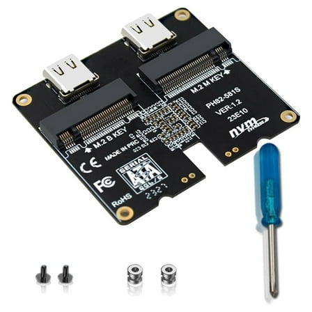 NVMe/ USB3.1 Gen2 Adapter Card with JMS581 Chip 1000MB/S Transfer Speed 10Gbps DualBay Expansion JMS581 Chip