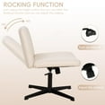 thumbnail image 5 of CL.HPAHKL Criss Cross Legged Office Chair, Swivel Height Adjustable Ergonomic Desk Chair No Wheels Armless, Wide Seat Modern Computer Task Vanity Chair for Small Spaces - Beige, Pack of 1, 5 of 9