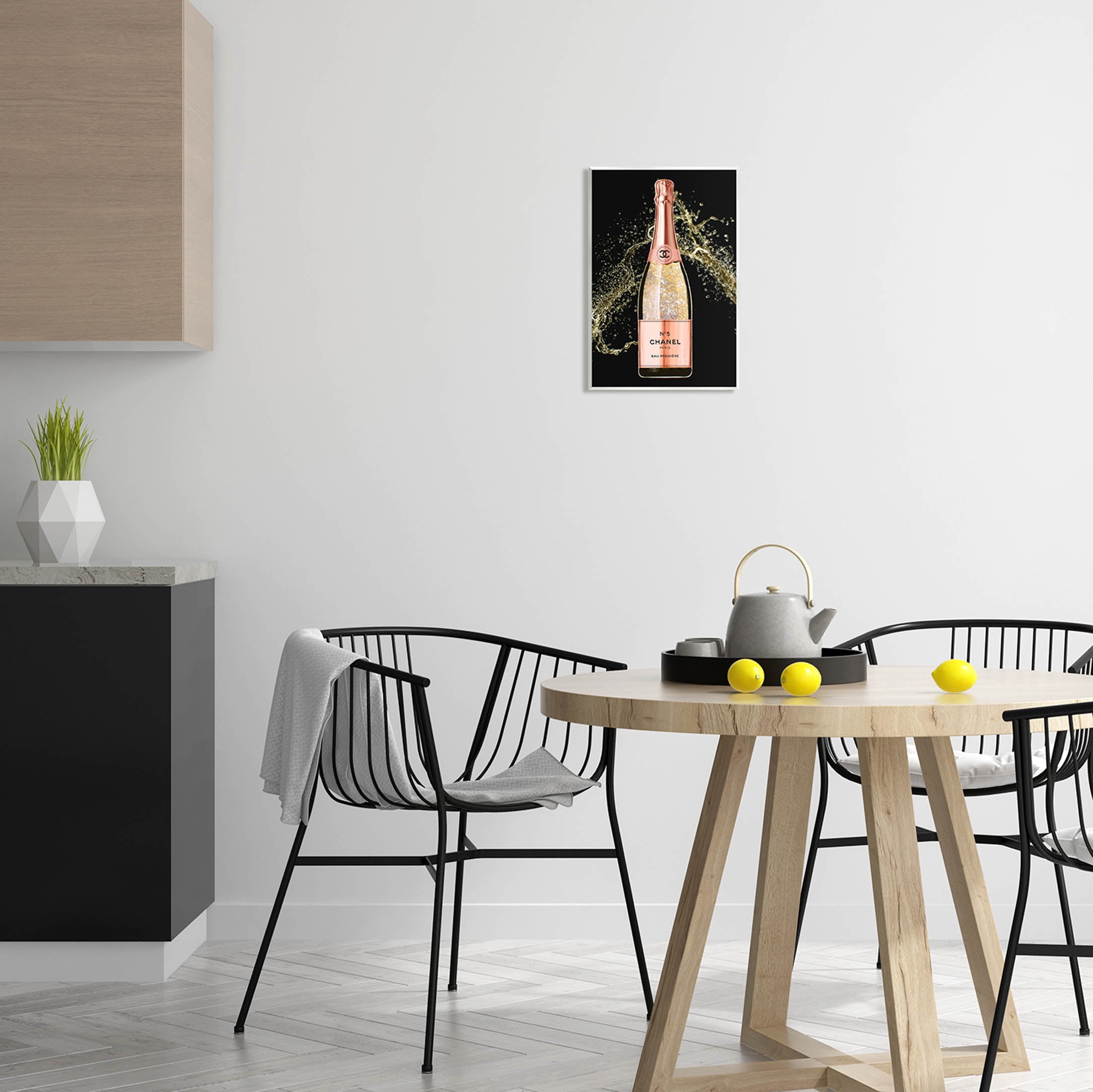 Stupell Industries Glam Fashion Champagne Bottle Splash Graphic Art Unframed Art Print Wall Art, Design by Ziwei Li