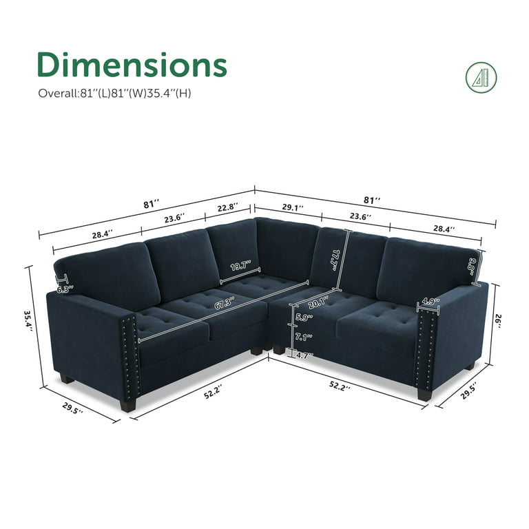 Honbay Velvet L Shaped Corner Sectional Sofa With Reversible Storage Lid Ottoman Dark Blue 1