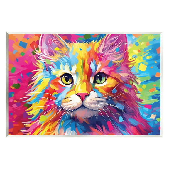 Stupell Industries Vivid Cat Painting Animals & Insects Painting Unframed Art Print Wall Art, 15 x 10