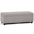 thumbnail image 3 of Avalon 48 inch Wide Contemporary Storage Ottoman Bench in Cloud Grey Linen Look Fabric, 3 of 8