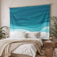 thumbnail image 3 of Ombre Teal Waves Large Tapestry for Bedroom Wall Hanging Tapestry, Abstract Art Gradient Modern Ceiling Backdrop Tapestries Poster Blanket Wall Decor for Teens Room Living Room Dorm 100" x 59", 3 of 8