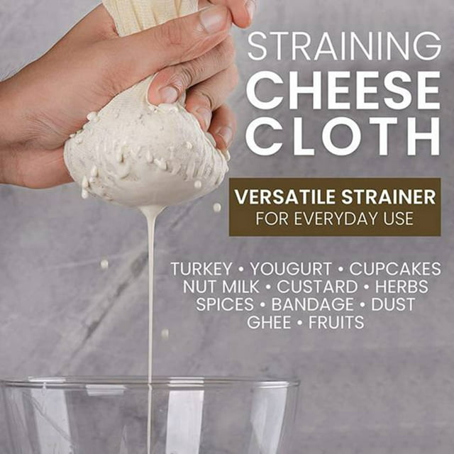 Chiffons en Mousseline pour la Cuisson, Chiffons à Fromage Non Blanchis, Chiffons à Fromage en Coton Réutilisables et Lavables pour Filtrer